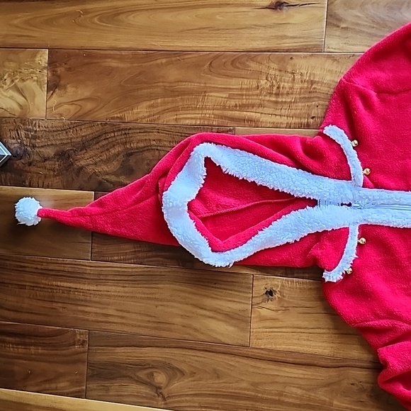 SANTA ZIP UP HOODIE PLUSH SOFT LIKE NEW SIZE SMALL - Picture 2 of 4